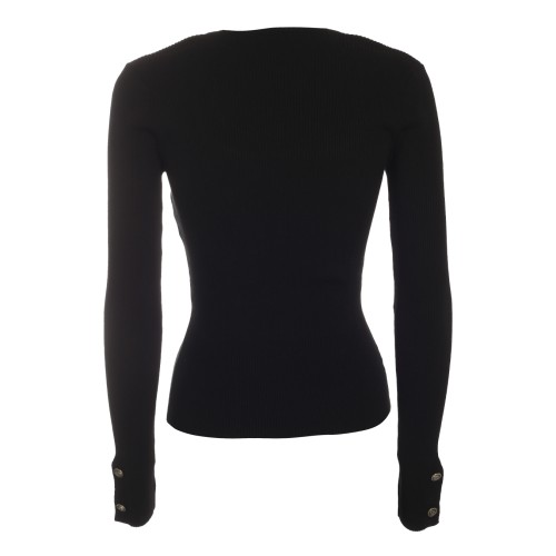 Twinset: Maglia nera fitted a costine